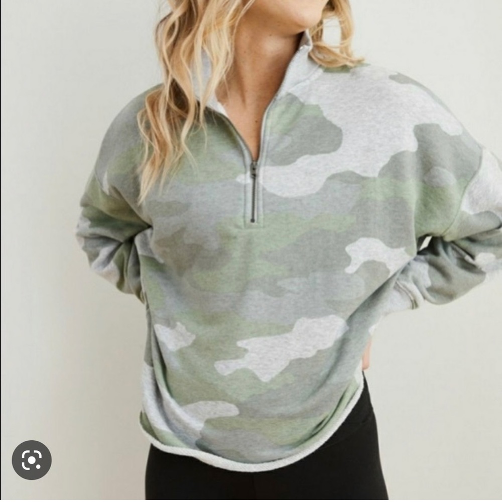 aerie camo quarter zip